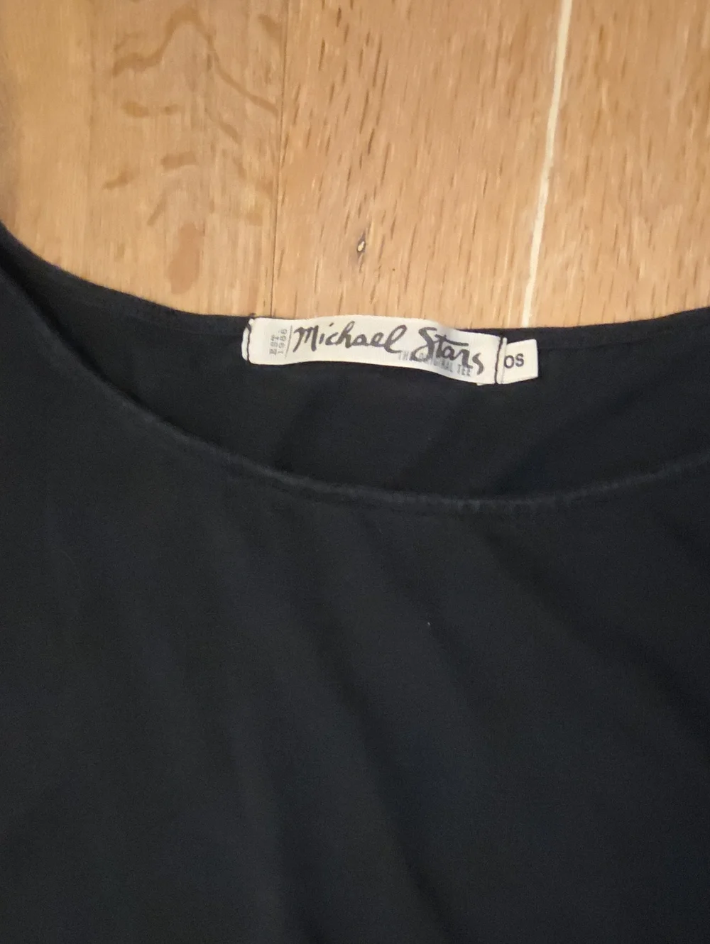 Michael Stars Cap Sleeve Mini Dress Black 100% Cotton Tie Waist OS